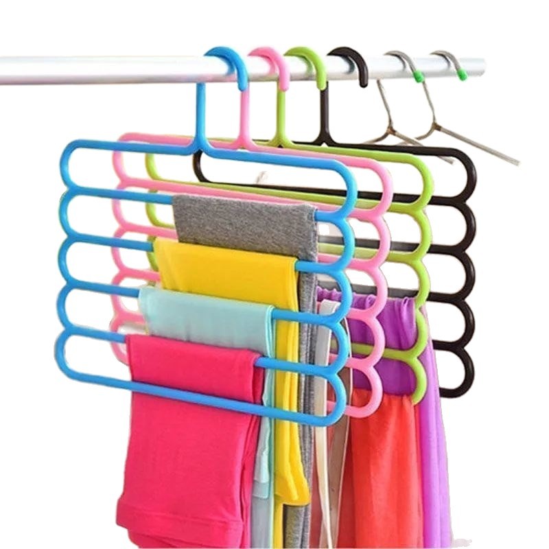 Percha para pantalones de cinco capas