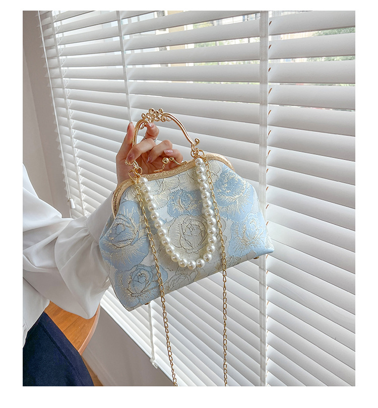 Grouss Kapazitéit Spitzeklammer Damentasch Handtasch Schëllertasch Cheongsam Tasch High-End Kaddo Antik Tasch Perl Handtasch_voghion.com