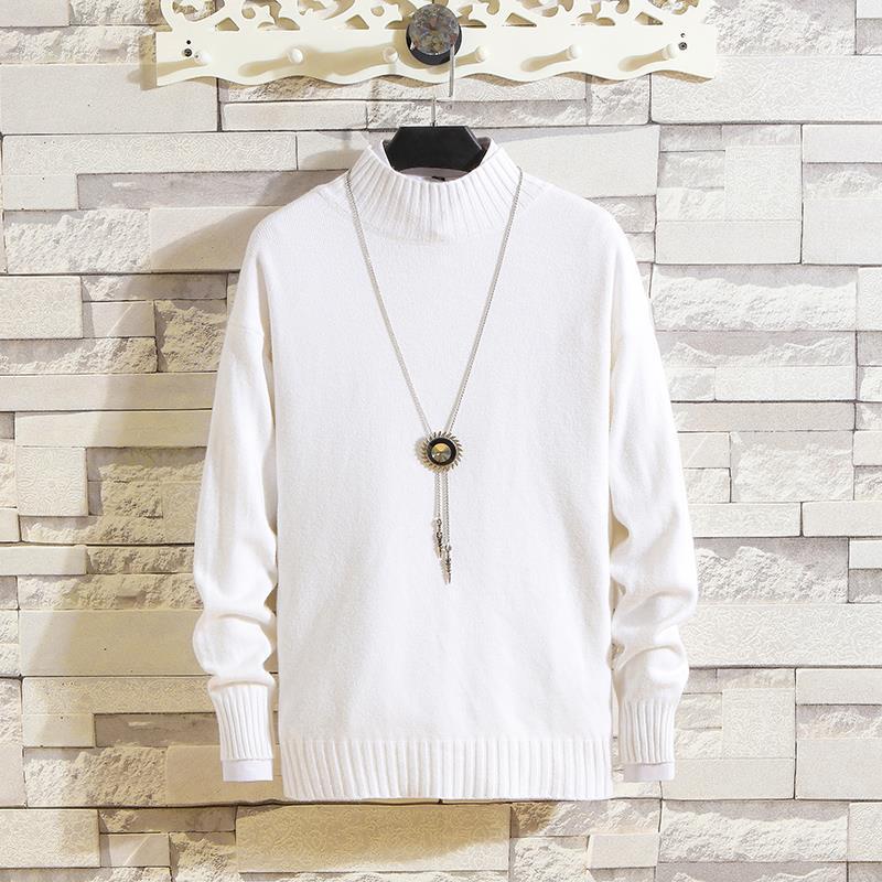 Demi-season fashionable solid color colored knitted woolen sweater