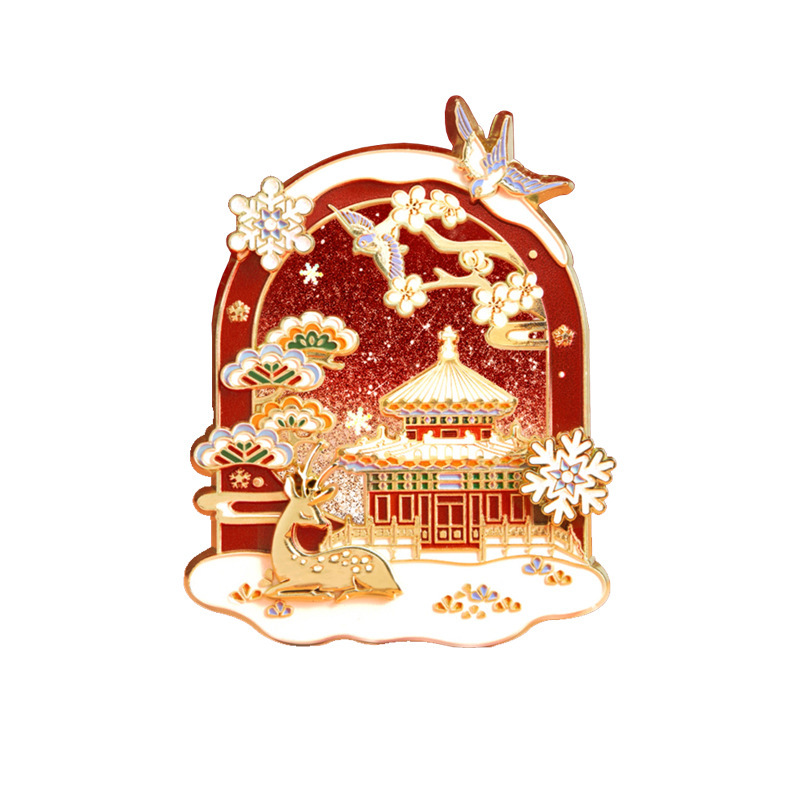 故宫的雪流沙冰箱贴磁吸博物馆文创北京旅游纪念品新年礼物伴手礼|undefined