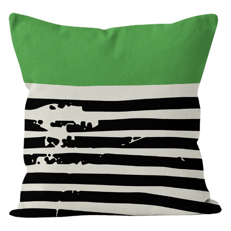 Almohada de sofá de estilo nórdico verde Matcha, cojín de felpa para mesita de noche, descanso para el almuerzo en la oficina, soporte para la cintura, cojín impreso, venta al por mayor