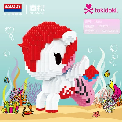 Балоди/Беледи подлинно авторизованный единорог Tokidoki совместная модель микро-гранулирующий пазл сборка конструктор