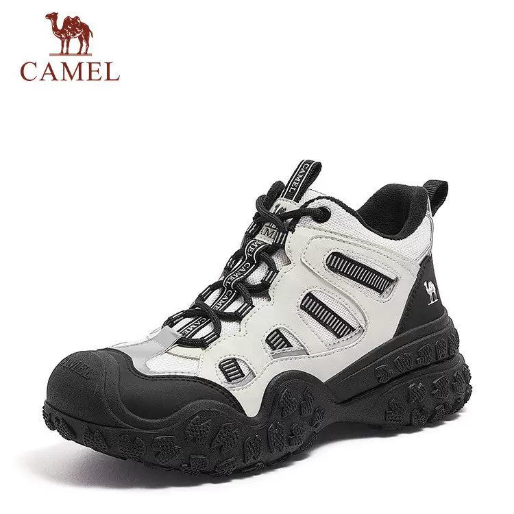 骆驼女鞋2025秋季新款丑萌鞋女厚底工装马丁靴高帮徒步户外登山鞋