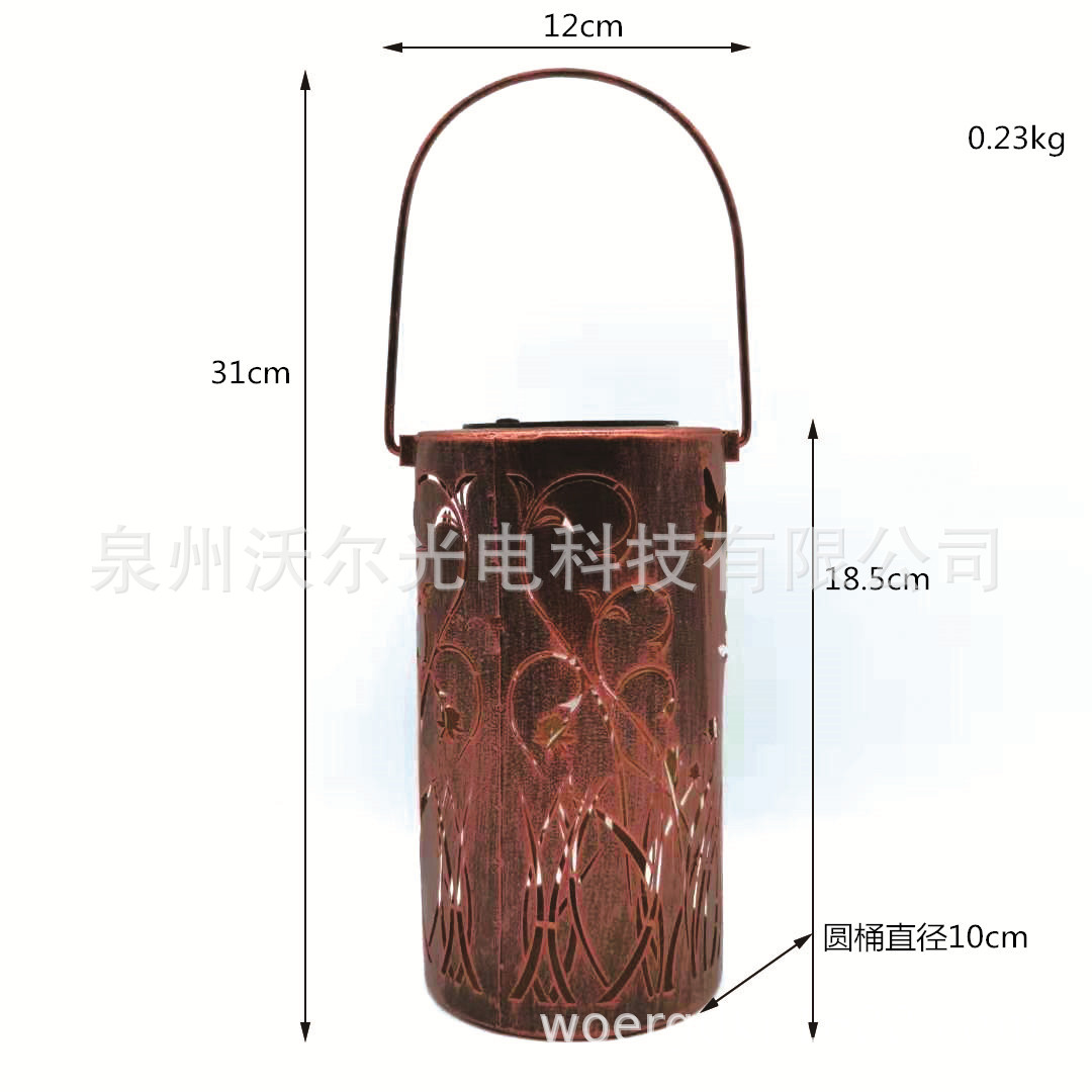 亚马逊跨境 热销LED镂空太阳能灯笼防水IP65草坪灯庭院装饰景观灯
