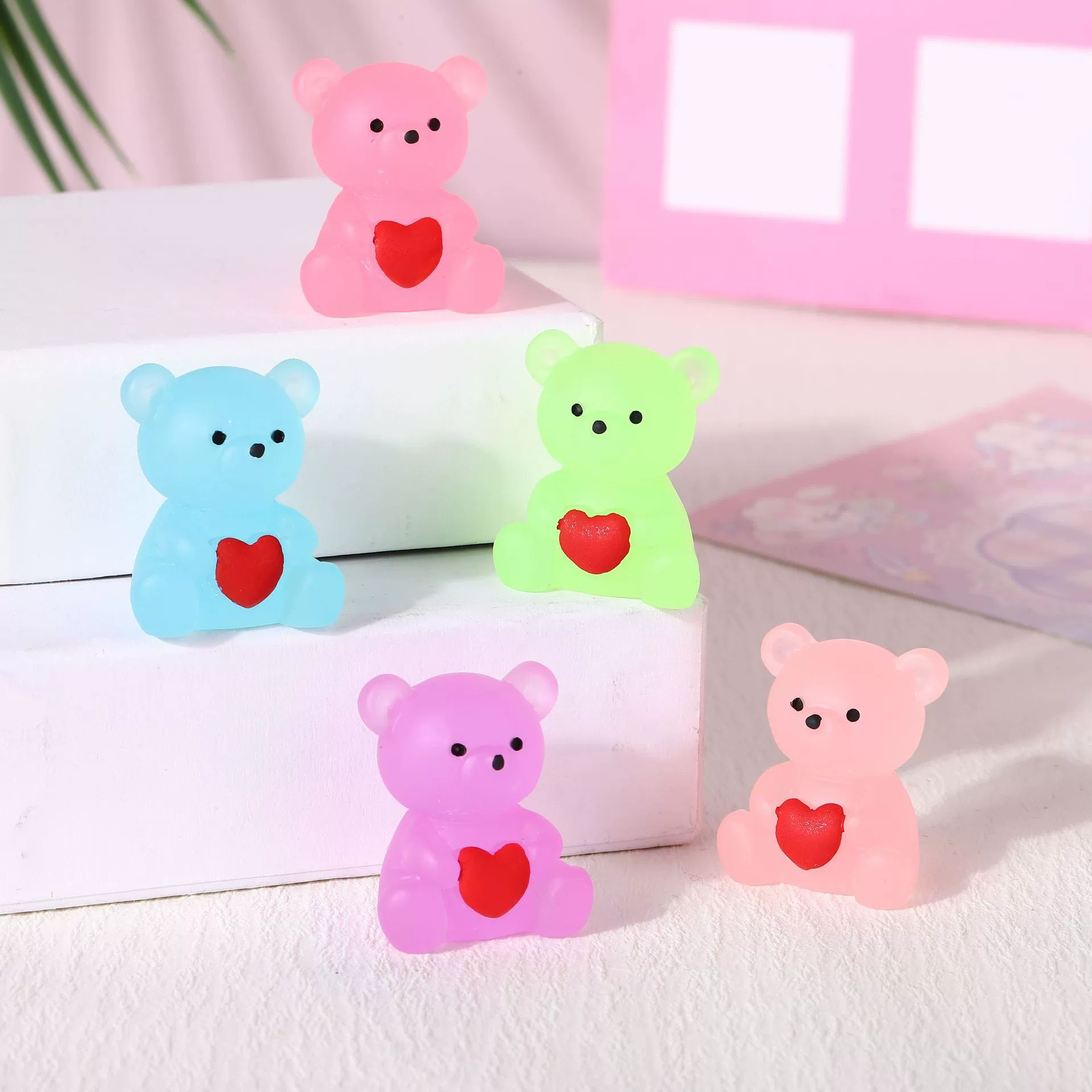 Мультяшный стерео DIY маленький украшение мини-медведь игрушка новый мультфильм милый светящийся медведь пятно оптом