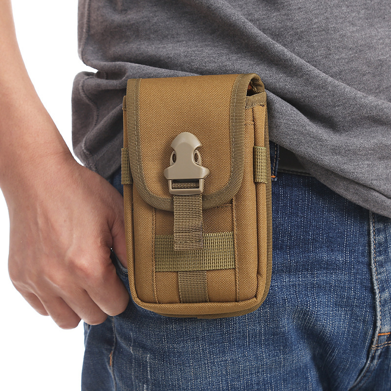 New Men's Waist Bag Made of Oxford Cloth, Multifunctional Waterproof Mobile Phone Bag for Work on Construction Sites, Large Capacity, Wear-Resistant Coin Purse
