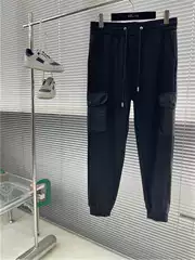 High-End Pujia Autumn and Winter Men's Triangle Logo Casual Pants P Brand Letter Embroidery Pocket Sweatpants Slim Long Pants
