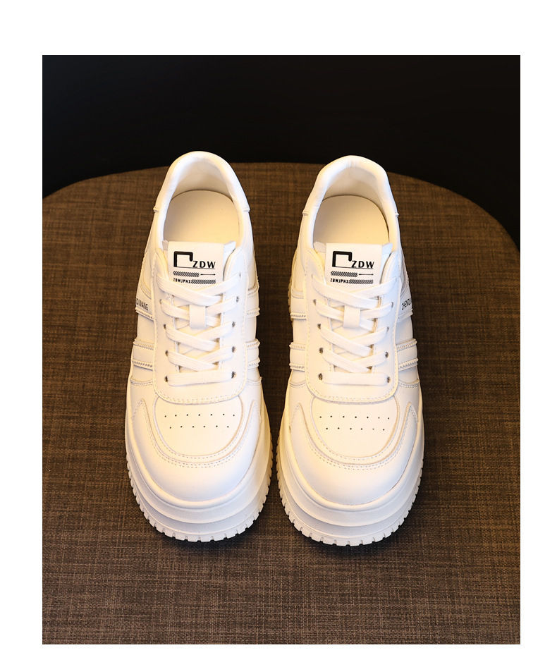 Giày sneaker nữ chunky đế dày phong cách Hàn Quốc, tăng chiều cao, màu trắng basic — màu trắng chi tiết 19