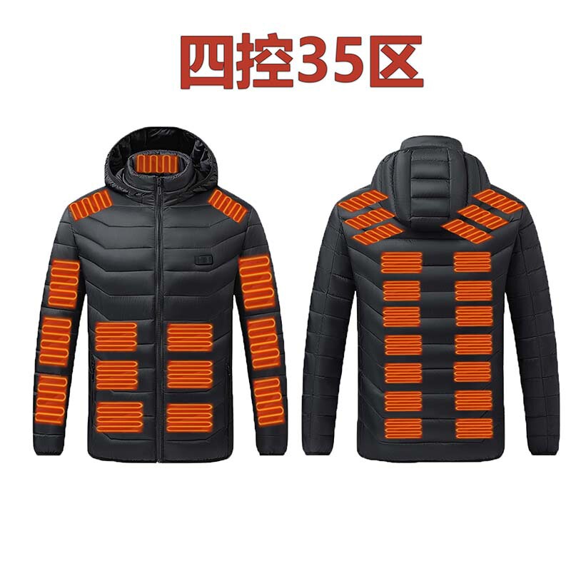 跨境发热棉服冬季爆款发热服USB接口户外保暖加热棉衣恒温加热服|undefined