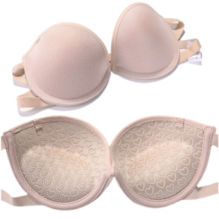 Strapless Underwear Tube Shoulder Beautiful Back Invisible Bra Japanese Small Chest Push-Up Wedding Dress Bra Giving Shoulder Strap
