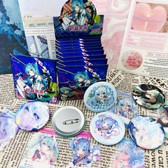 初音ミク ダブルフラッシュカードステッカー ブラインドドロップ 75MM 缶ブローチ グミ ブラインドボックス コミコン ギフト