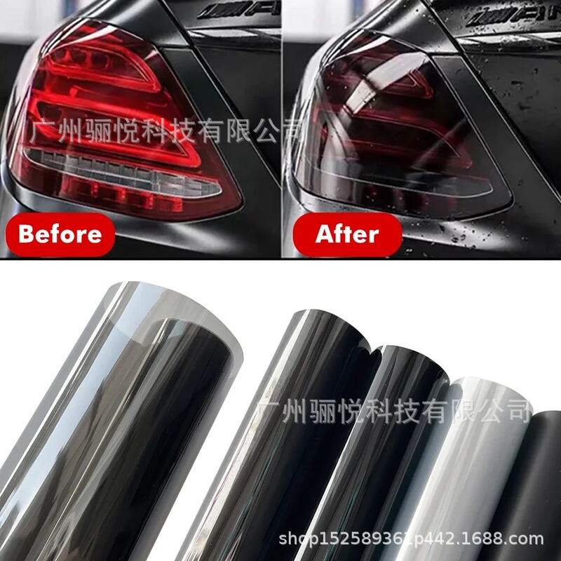 40cm x 200cm high-gloss transparent light black PVC film dyed headlight tail light smoked black film car headlight color change film 40cm x 200cm high-gloss transparent light black PVC film dyed headlight tail light smoked black film car headlight color change film