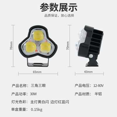 White Light Headlights, Triangular Three-Eye Headlights – Motorcycle headlights, headlights