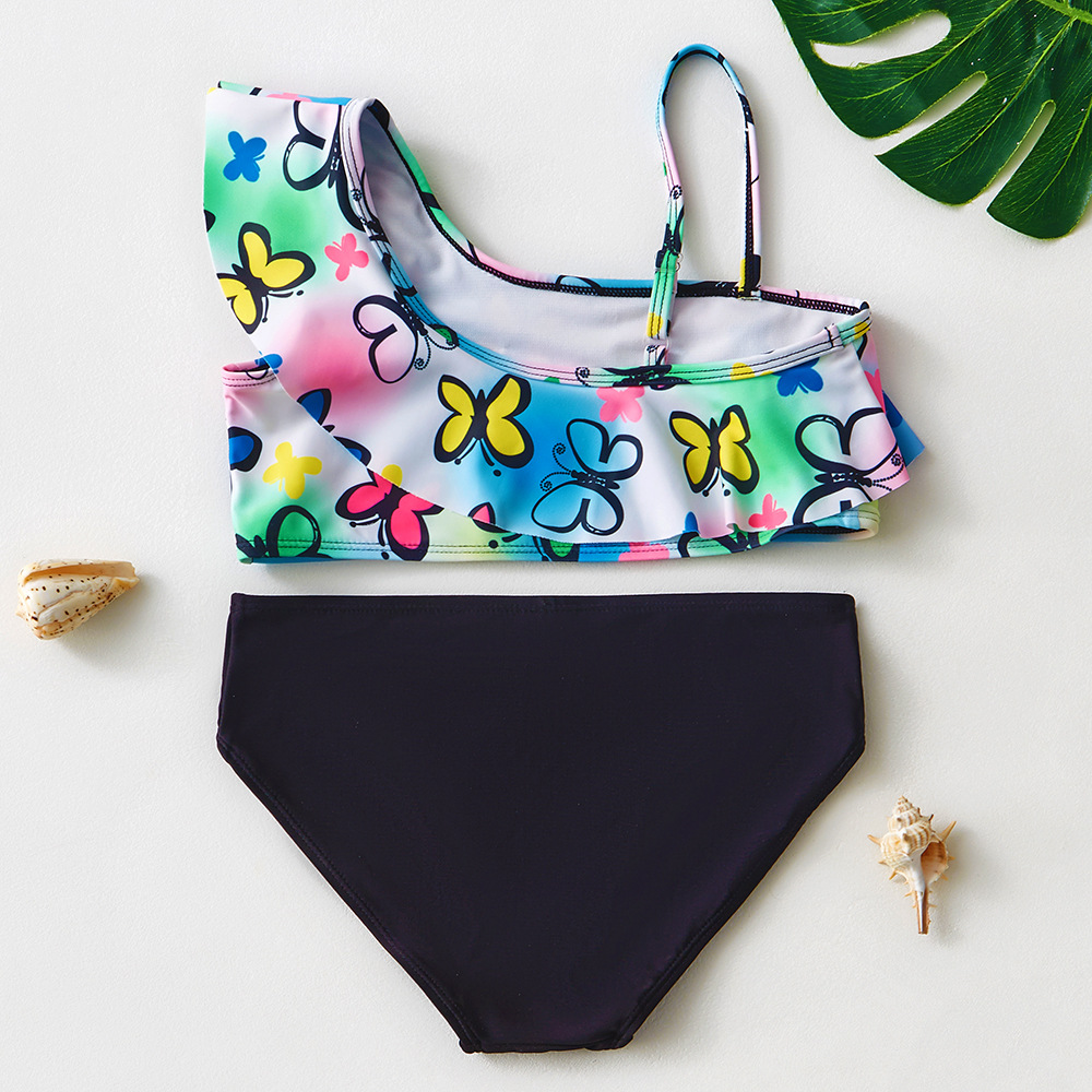Butterfly Pattern Girl'S Gender Beach Style Cute And Comfortable New Girls' One-piece Swimsuit