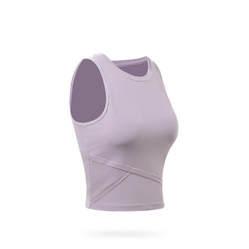 Yoga vest with chest pad for women, breathable, shockproof running top, beautiful back, quick-drying fitness wear, sleeveless T-shirt