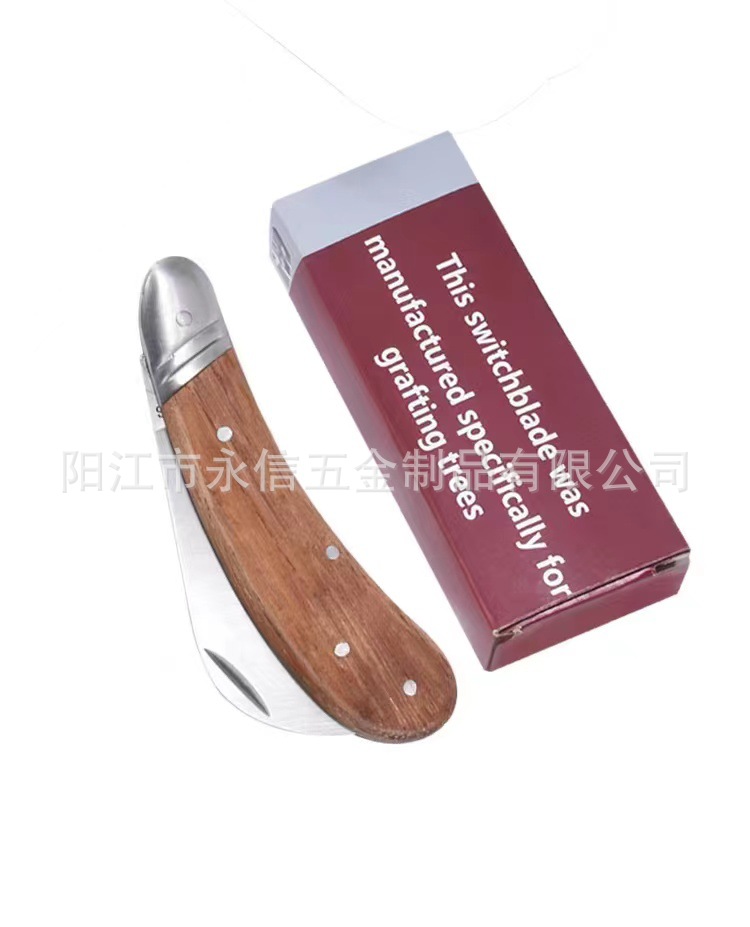Cuchillo plegable de injerto para árboles y jardín, herramienta manual de acero
