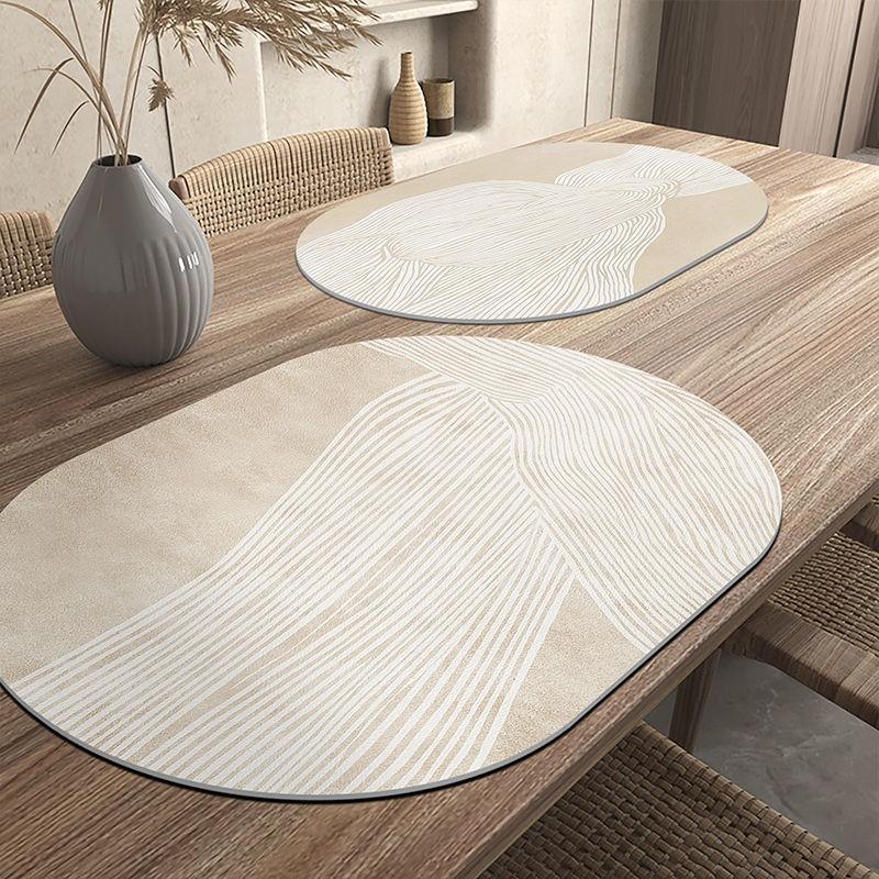 Estera de mesa de cuero oval de alto grado impermeable aislamiento a prueba de aceite occidental comida Mat PVC tazón Mat comedor Mat mantel hogar