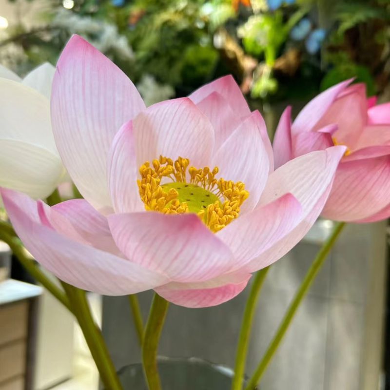 仿真花荷花莲花中式莲蓬荷叶造景插花装饰摆设寺院佛堂菩萨供奉花|undefined