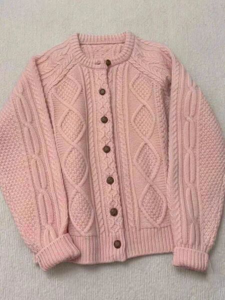 早秋25新款慵懒风羊毛衫麻花针织开衫女宽松纯色圆领百搭外套女