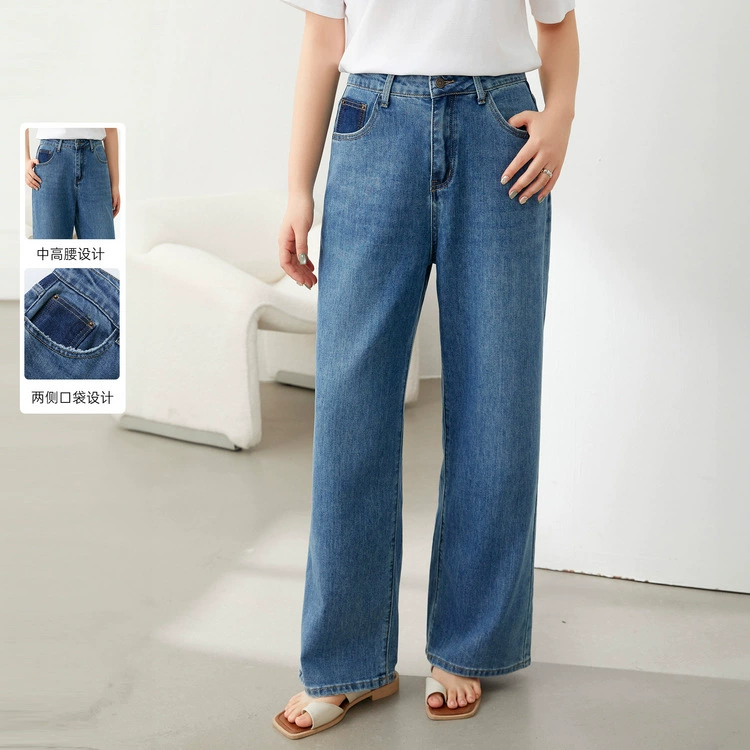 Xianlixiu 2024, новая осенняя одежда больших размеров, женские джинсы с грушевидной фигурой, свободные прямые джинсы, закрывающие тело и придающие стройный вид.