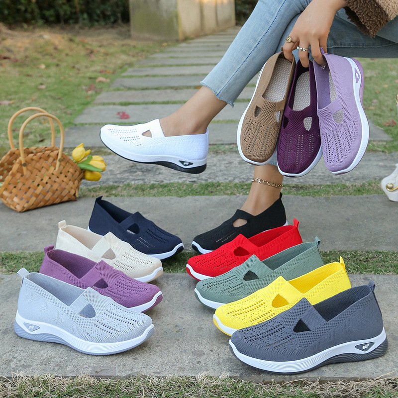 Temu Cross-Border Women's Shoes Casual Shoes Factory Soft Sole Breathable Fashion Mom Shoes Sports Shoes Women's Delivery