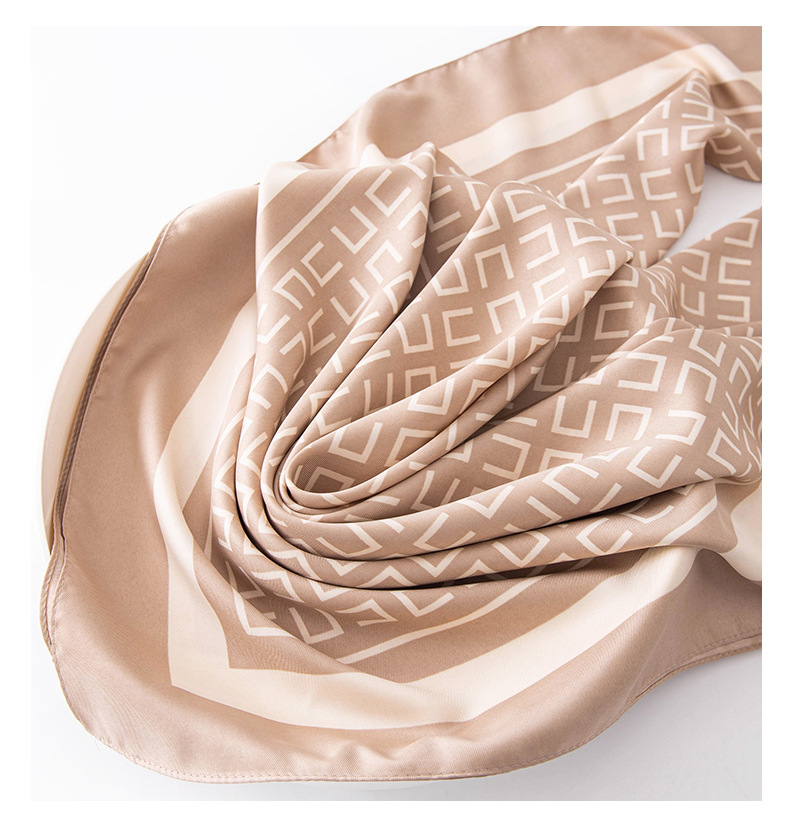 Casual, Daily, Shopping Occasion Satin Material Women's Elegant Stripe Flower Satin Silk Scarf