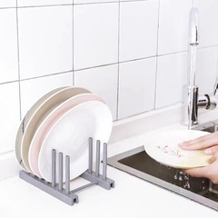 Kitchen drain rack wholesale creative countertop multi-functional plate bowl dish plastic single-layer pot lid drying plate kitchen cabinet bowl rack