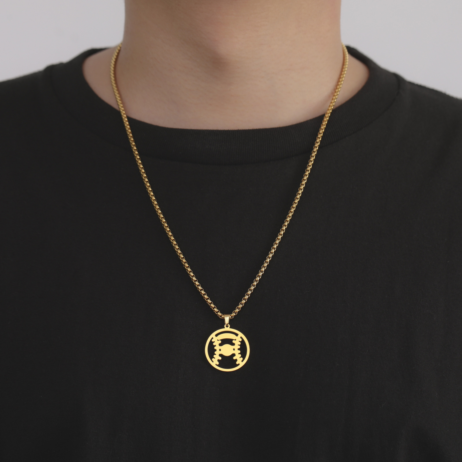 20g Weight 304 Stainless Steel Pendant Material Pendant Necklace Classification 304 Stainless Steel Chain Material box chain Chain Type Daily Occasion 304 Stainless Steel Material Football Pattern Unisex Gender Plating Design Simple Style Style Wholesale Jewelry Simple Style Basketball Football 304 Stainless Steel Plating Pendant Necklace 无