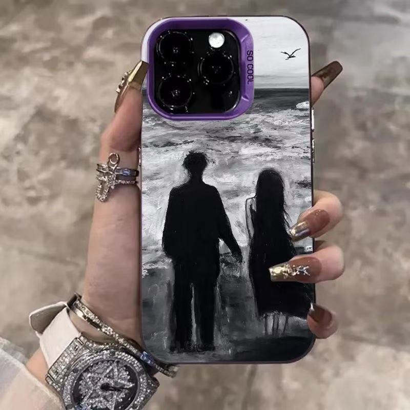 Funda para teléfono móvil iphone16 pareja Apple 15promax/14 anti-caída 13pro12 romántico 11 Europa y América