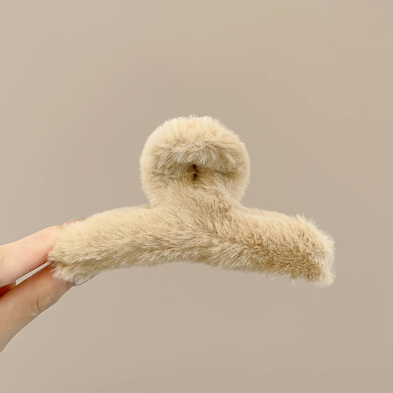 Estilo francés gran felpa clip de pelo de acrílico clip de tiburón Otoño e Invierno horquilla de alto grado versátil agarre del pelo updo tocado de pelo