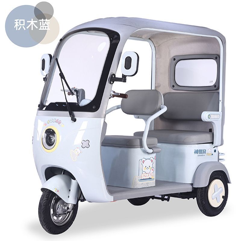 Triciclo Eléctrico Techado de Carga y Pasajeros, Doble Fila, para Adultos y Uso Doméstico image 7