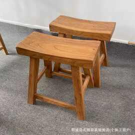 老榆木长条凳复古短凳矮木凳双人凳餐桌凳实木板凳坐凳换鞋凳子