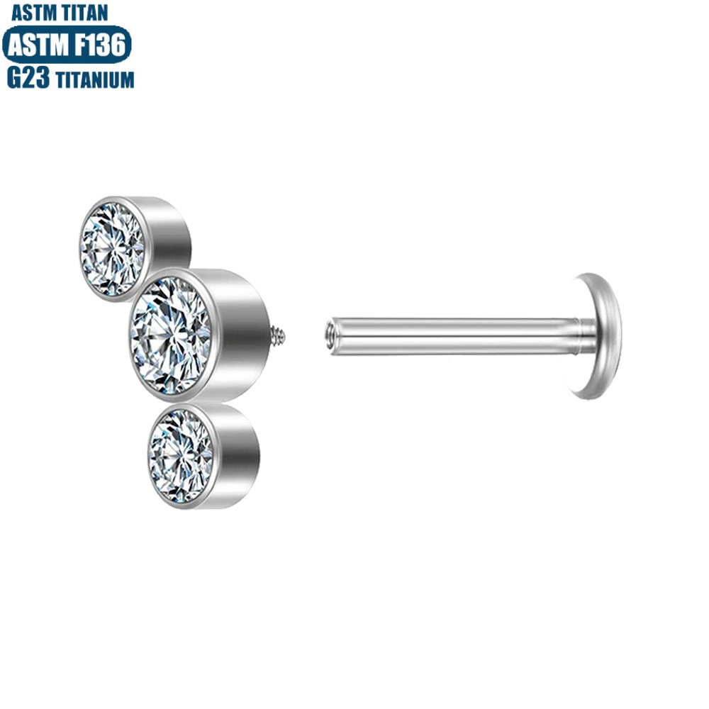 Pointed titanium steel lip stud product view