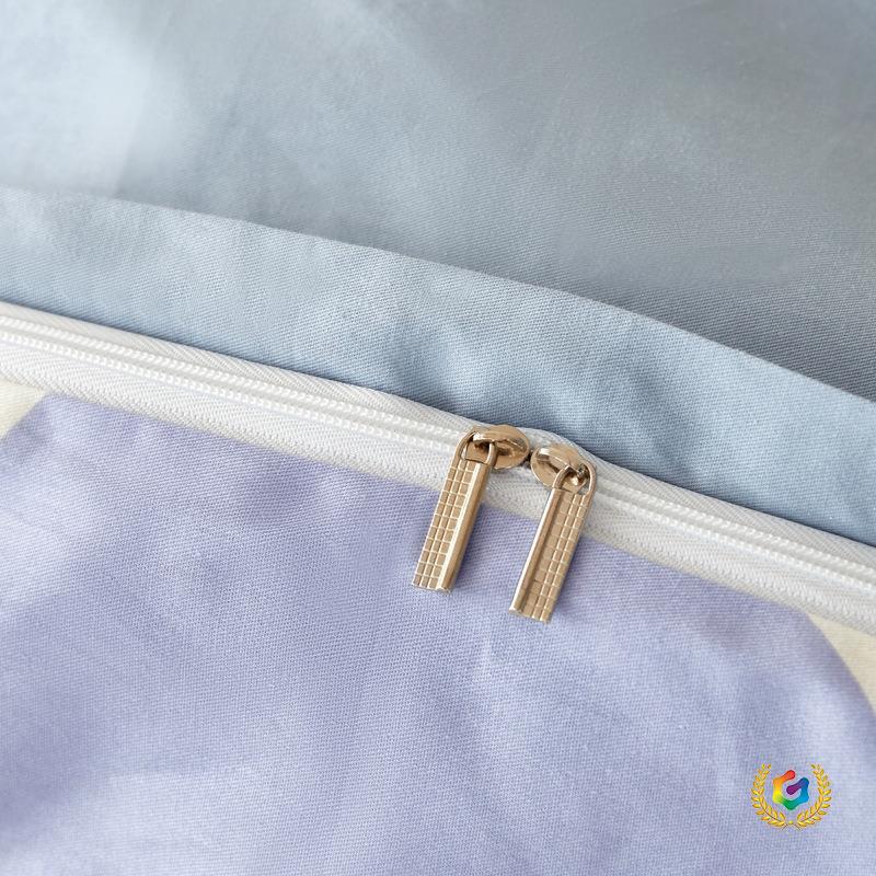 ☼ Light Luxury 40-Count 13372 Embroidered Four-Piece Set, High-Thread-Count, High-Density Pure Cotton, Simple and Stylish Embroidered Bedding