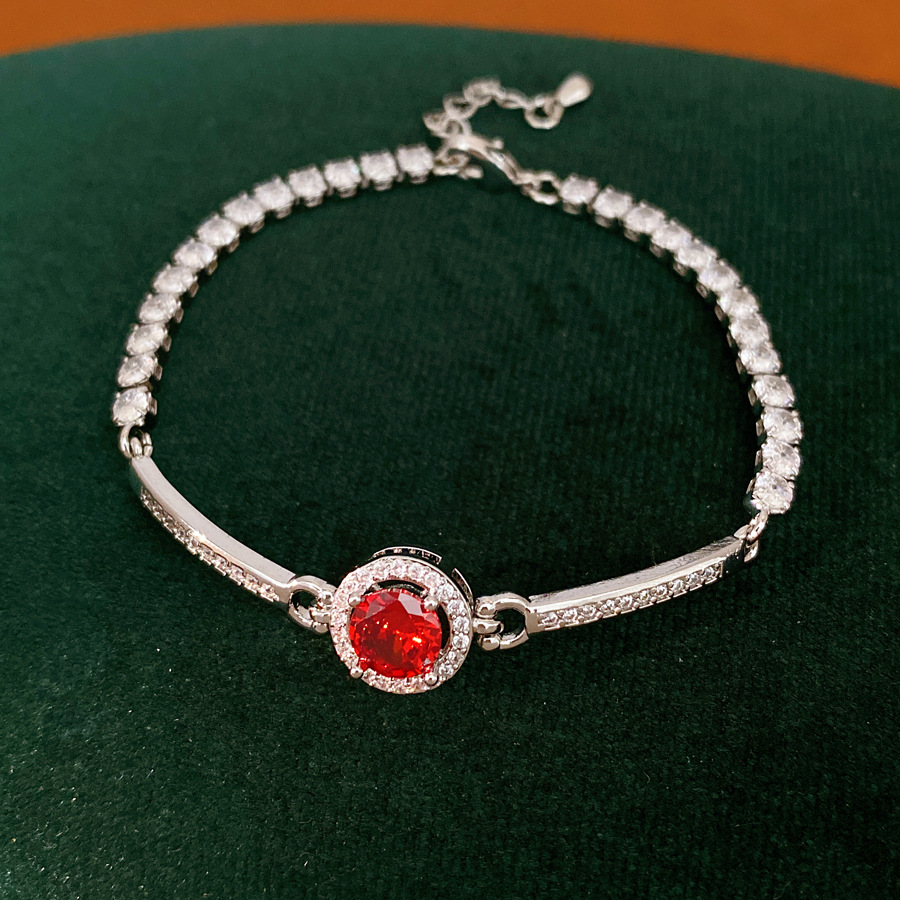 Pulsera redonda geométrica de piedra de silicio ligera de lujo nicho pulsera de alta calidad personalidad temperamento universal joyas de moda al por mayor