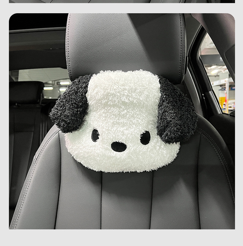 Cartoon Car Headrest Neck Pillow Cute Plush Dog Comfortable Car Cushion All Seasons Car Headrest Wholesale