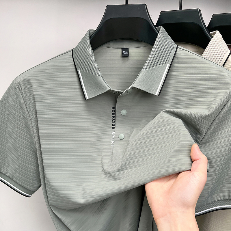 10A Antibacterial Dad Summer Short Sleeve Men's T-Shirt Father's Day High-End Seamless Ice Silk Cool Men's T-Shirt 10A Antibacterial Dad Summer Short Sleeve Men's T-Shirt Father's Day High-End Seamless Ice Silk Cool Men's T-Shirt