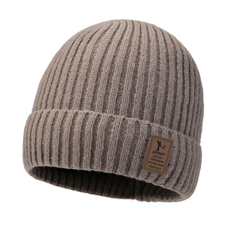 Bonnet d'hiver pour homme en maille doublée polaire, épais, grand tour de tête, protection des oreilles adulte, chaud et imperméable au froid._voghion.com