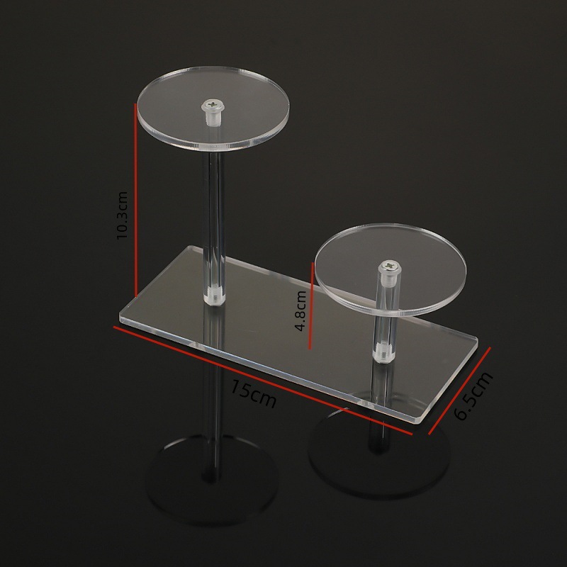 투명 원형 긴 디스플레이 스탠드 2개(무게 80g)