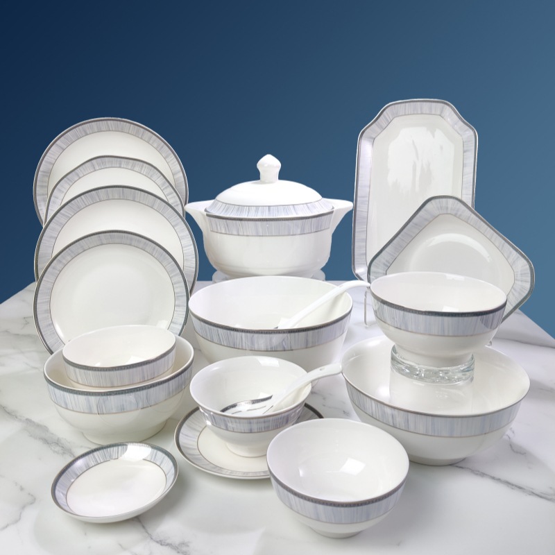 奇幻东方陶瓷欧式现代简约新骨瓷碗碟套装盘子碗餐具家用乔迁批发