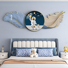 儿童房羽毛卧室床头装饰画雕刻画男孩房间床头背景可爱公主房挂画