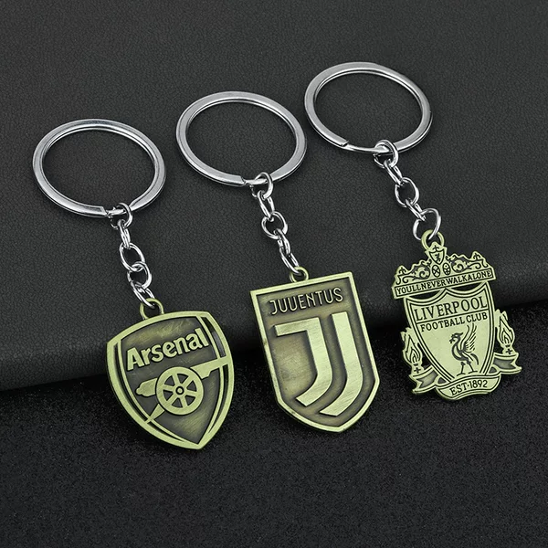 Football key chain Real Madrid AC Milan Atletico Madrid Chelsea Liverpool Inter Milan bronze pendant gifts foreign trade hot