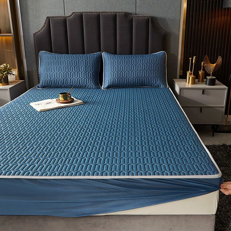 Простыня класса А, латексный коврик, комплект из трех предметов, моющийся, можно стирать в машине, летний складной коврик с кондиционером, коврик из ледяного шелка для малышей и детей.