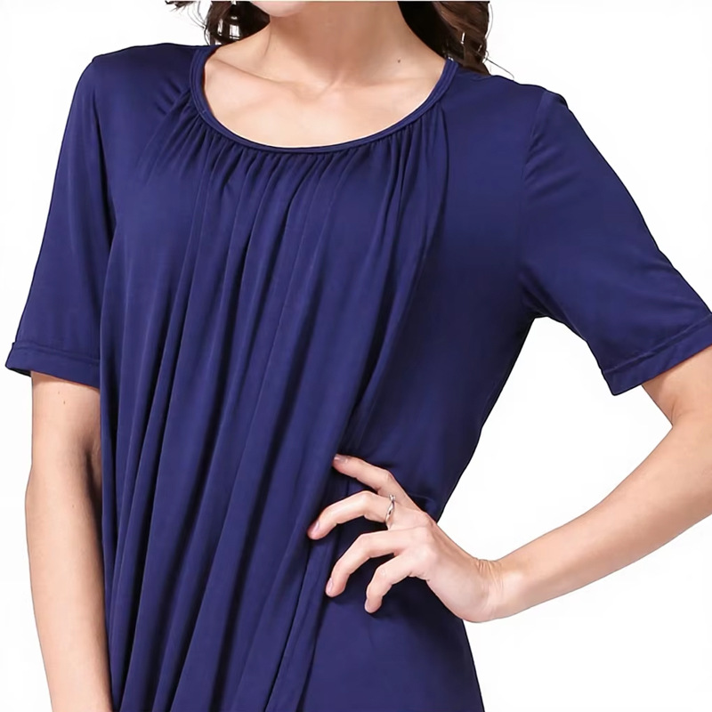 Comfortable Modal Nursing Dress For Maternity Plus Size Fashion_voghion.com