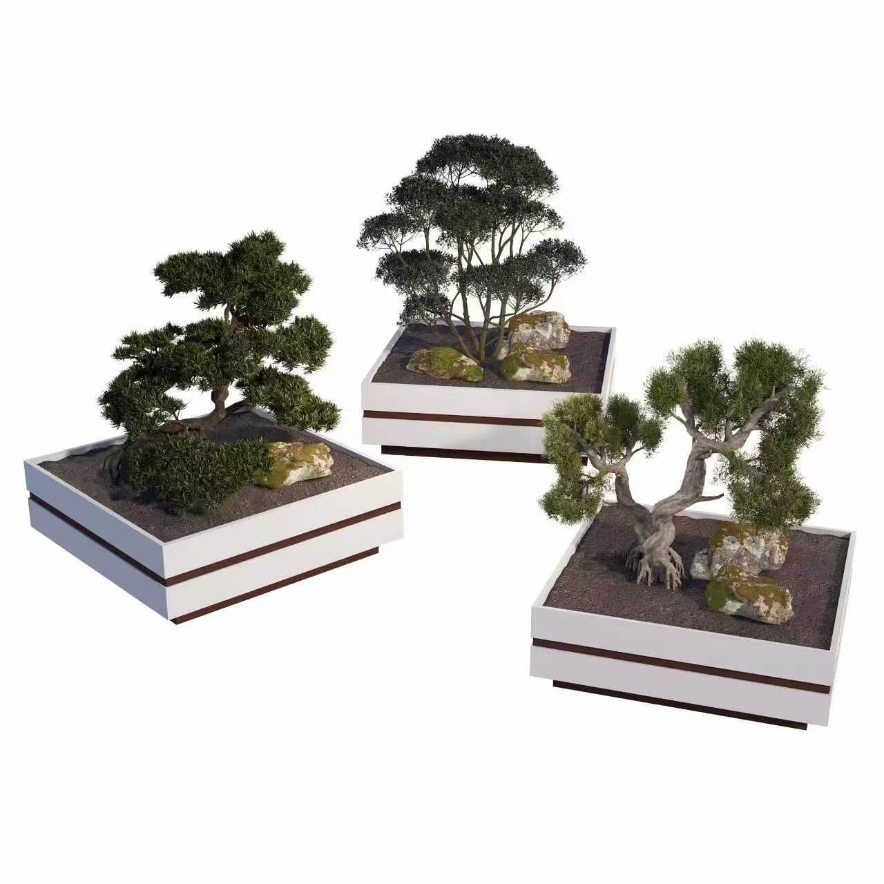 Outdoor flower boxes, benches, planters, courtyard and balcony decorations, water features, anti-corrosion partitions, custom-made, and municipal combination sets, all made of stainless steel