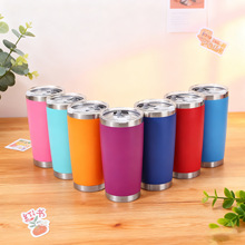 跨境高颜值20oz不锈钢冰霸杯保温保冷杯汽车杯腰型杯车载杯带盖