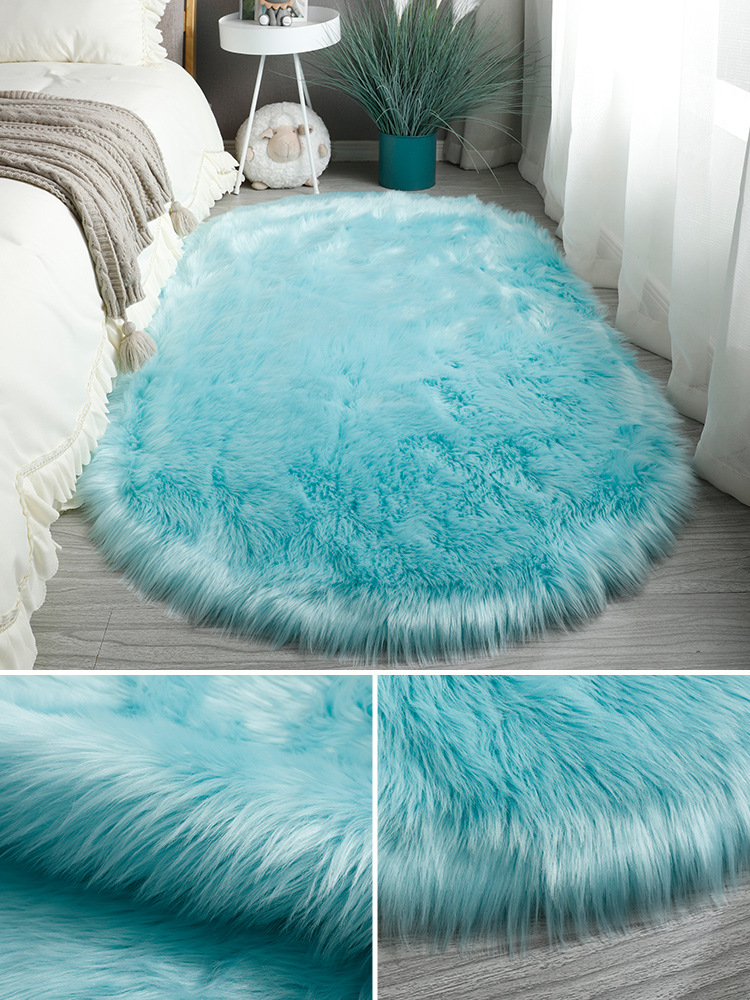 PK7J Wholesale Oval Plush Rugs Home Bedroom Teenage Girl Room Bedside Mirror Before Luxury Throw Blanket