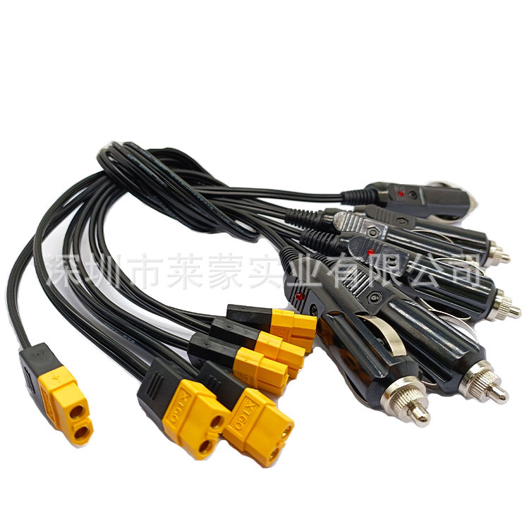 xt30 XT60公头18AWG转带灯电木公头点烟器 带网尾