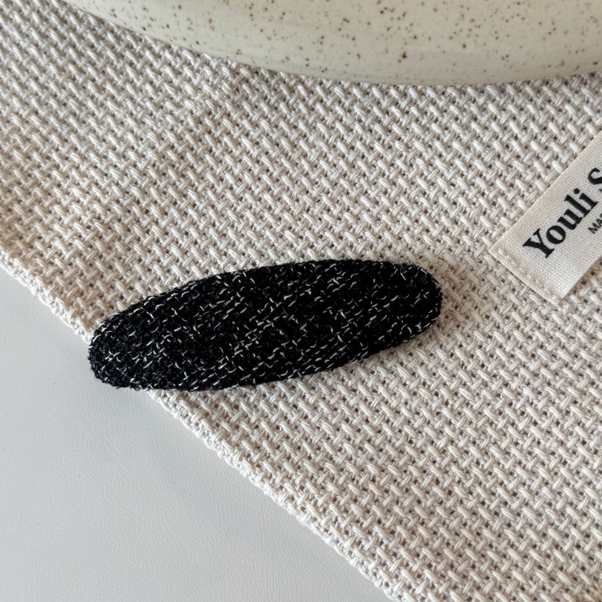 #259 블랙 샤넬 스타일 타원형 BB핀