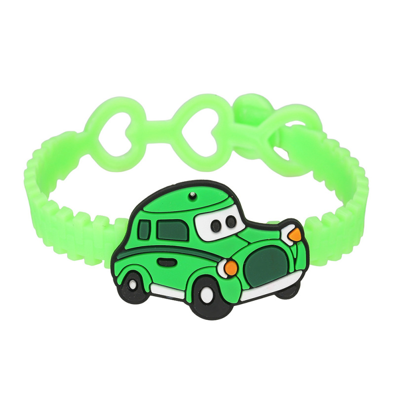 跨境儿童爱心动物手环可爱卡通手带 PVC三孔桃心可调节手链小礼品|undefined